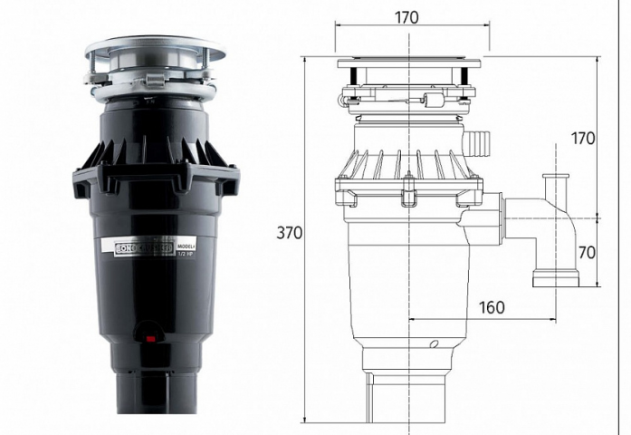 Измельчитель пищевых отходов Bone Crusher ВС810-SL Slim Line + Магнитный улавливатель в магазине «На диване» в Твери  — Выгодная цена